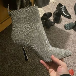 Steve Madden women glitter heeled boots